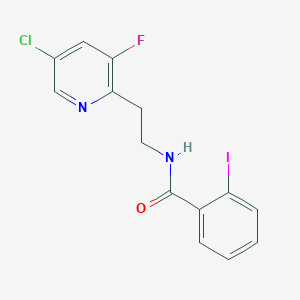molecular formula C14H11ClFIN2O B14227878 N-[2-(5-Chloro-3-fluoropyridin-2-yl)ethyl]-2-iodobenzamide CAS No. 830348-22-6