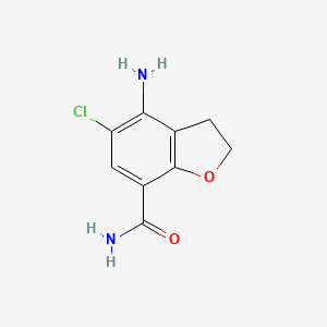 molecular formula C9H9ClN2O2 B1422789 4-Amino-5-chloro-2,3-dihydro-7-benzofurancarboxamide CAS No. 182808-16-8