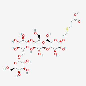 molecular formula C30H52O23S B1422793 Carbomethoxyethylthioethyl 4-O-(4-O-[6-O-{A-D-glucopyranosyl}-A-D-glucopyranosyl]-A-D-glucopyranosyl)-B-D-glucopyranoside CAS No. 90214-99-6
