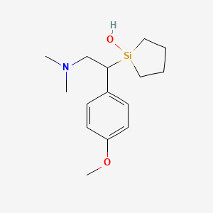 molecular formula C15H25NO2Si B14228050 Silacyclopentan-1-ol, 1-[2-(dimethylamino)-1-(4-methoxyphenyl)ethyl]- CAS No. 521059-21-2