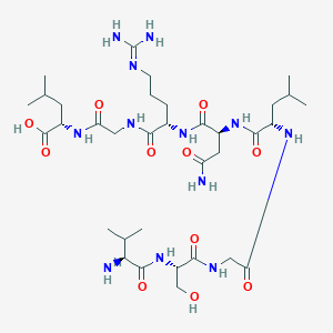 molecular formula C34H62N12O11 B14228282 L-Valyl-L-serylglycyl-L-leucyl-L-asparaginyl-N~5~-(diaminomethylidene)-L-ornithylglycyl-L-leucine CAS No. 552318-75-9