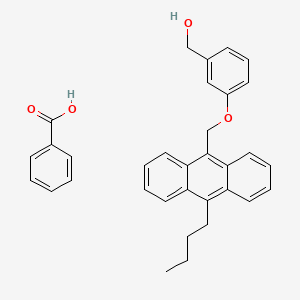 molecular formula C33H32O4 B14228429 Benzoic acid;[3-[(10-butylanthracen-9-yl)methoxy]phenyl]methanol CAS No. 823788-41-6