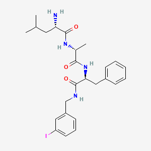 molecular formula C25H33IN4O3 B14228581 L-Leucyl-D-alanyl-N-[(3-iodophenyl)methyl]-L-phenylalaninamide CAS No. 824406-88-4