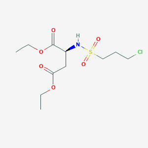 molecular formula C11H20ClNO6S B14228663 Diethyl N-(3-chloropropane-1-sulfonyl)-L-aspartate CAS No. 824429-41-6
