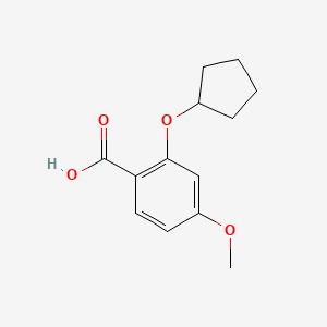 molecular formula C13H16O4 B1422867 2-(Cyclopentyloxy)-4-methoxybenzoic acid CAS No. 1292690-31-3