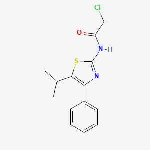 molecular formula C14H15ClN2OS B1422869 2-chloro-N-[4-phenyl-5-(propan-2-yl)-1,3-thiazol-2-yl]acetamide CAS No. 1354963-10-2