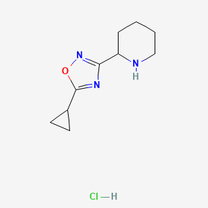 2-(5-Cyclopropyl-1,2,4-oxadiazol-3-yl)piperidine hydrochloride