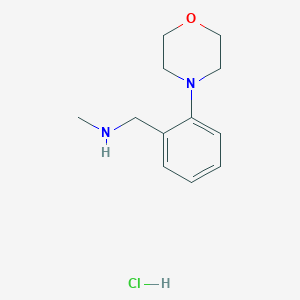 molecular formula C12H19ClN2O B1422872 Methyl({[2-(morpholin-4-yl)phenyl]methyl})amine hydrochloride CAS No. 1311313-57-1