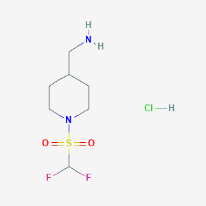 molecular formula C7H15ClF2N2O2S B1422883 (1-Difluoromethanesulfonylpiperidin-4-yl)methanamine hydrochloride CAS No. 1311317-54-0