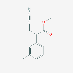 molecular formula C13H14O2 B14228857 Methyl 2-(3-methylphenyl)pent-4-ynoate CAS No. 828918-92-9