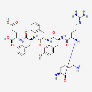 molecular formula C44H60N10O10 B14228895 L-Lysyl-N~5~-(diaminomethylidene)-L-ornithyl-L-tyrosyl-L-phenylalanyl-L-phenylalanyl-L-glutamic acid CAS No. 824959-16-2