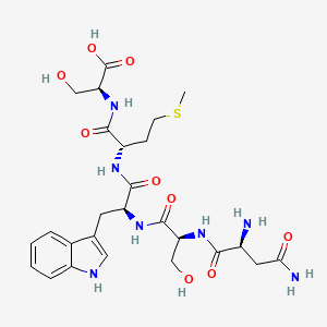 molecular formula C26H37N7O9S B14228993 L-Asparaginyl-L-seryl-L-tryptophyl-L-methionyl-L-serine CAS No. 562837-53-0