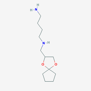 molecular formula C12H24N2O2 B14229016 N~1~-[(1,4-Dioxaspiro[4.4]nonan-2-yl)methyl]butane-1,4-diamine CAS No. 817162-53-1