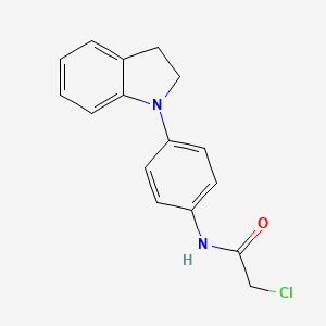molecular formula C16H15ClN2O B1422903 2-chloro-N-[4-(2,3-dihydro-1H-indol-1-yl)phenyl]acetamide CAS No. 1354952-30-9