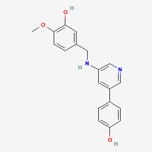 molecular formula C19H18N2O3 B14229033 5-({[5-(4-Hydroxyphenyl)pyridin-3-yl]amino}methyl)-2-methoxyphenol CAS No. 821784-66-1