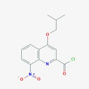 molecular formula C14H13ClN2O4 B14229124 4-(2-Methylpropoxy)-8-nitroquinoline-2-carbonyl chloride CAS No. 754216-33-6