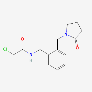 molecular formula C14H17ClN2O2 B1422917 2-chloro-N-({2-[(2-oxopyrrolidin-1-yl)methyl]phenyl}methyl)acetamide CAS No. 1334148-72-9