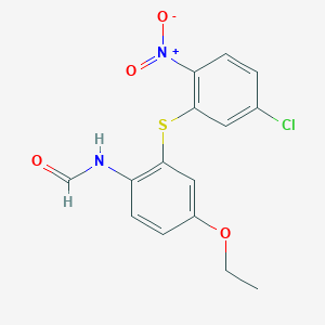 molecular formula C15H13ClN2O4S B14229175 N-{2-[(5-Chloro-2-nitrophenyl)sulfanyl]-4-ethoxyphenyl}formamide CAS No. 823802-23-9
