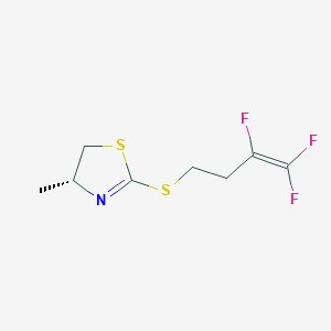 molecular formula C8H10F3NS2 B14229189 (4R)-4-Methyl-2-[(3,4,4-trifluorobut-3-en-1-yl)sulfanyl]-4,5-dihydro-1,3-thiazole CAS No. 824391-31-3