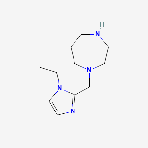 molecular formula C11H20N4 B1422929 1-[(1-ethyl-1H-imidazol-2-yl)methyl]-1,4-diazepane CAS No. 1311317-01-7
