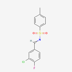 molecular formula C14H11ClFNO2S B14229327 N-[(3-Chloro-4-fluorophenyl)methylidene]-4-methylbenzene-1-sulfonamide CAS No. 827308-37-2