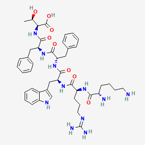 molecular formula C45H61N11O8 B14229337 L-Lysyl-N~5~-(diaminomethylidene)-L-ornithyl-L-tryptophyl-L-phenylalanyl-L-phenylalanyl-L-threonine CAS No. 824959-28-6