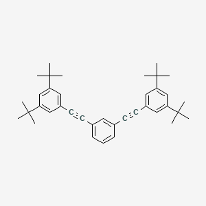 molecular formula C38H46 B14229365 Benzene, 1,3-bis[[3,5-bis(1,1-dimethylethyl)phenyl]ethynyl]- CAS No. 590419-42-4