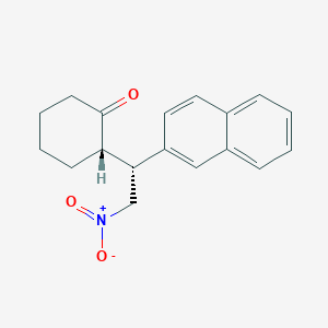 molecular formula C18H19NO3 B14229394 Cyclohexanone, 2-[(1R)-1-(2-naphthalenyl)-2-nitroethyl]-, (2S)- CAS No. 748788-76-3
