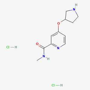 molecular formula C11H17Cl2N3O2 B1422942 N-methyl-4-(pyrrolidin-3-yloxy)pyridine-2-carboxamide dihydrochloride CAS No. 1311317-77-7
