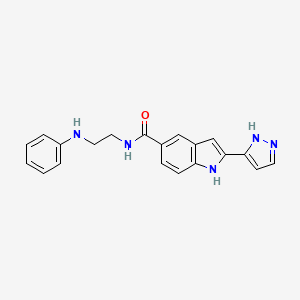 molecular formula C20H19N5O B14229420 N-(2-Anilinoethyl)-2-(1,2-dihydro-3H-pyrazol-3-ylidene)-2H-indole-5-carboxamide CAS No. 827317-15-7