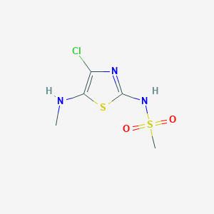molecular formula C5H8ClN3O2S2 B14229440 Methanesulfonamide, N-[4-chloro-5-(methylamino)-2-thiazolyl]- CAS No. 828920-70-3