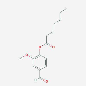 molecular formula C15H20O4 B14229450 Heptanoic acid, 4-formyl-2-methoxyphenyl ester CAS No. 765298-69-9