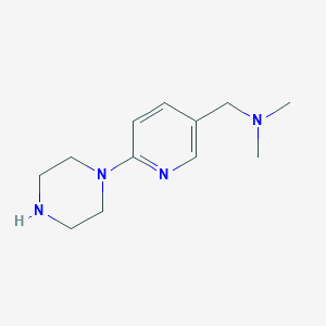 molecular formula C12H20N4 B1422946 Dimethyl({[6-(piperazin-1-yl)pyridin-3-yl]methyl})amine CAS No. 1199782-51-8