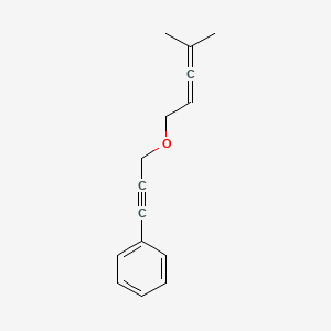 molecular formula C15H16O B14229463 Benzene, [3-[(4-methyl-2,3-pentadienyl)oxy]-1-propynyl]- CAS No. 547741-06-0