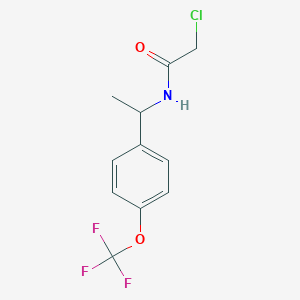 molecular formula C11H11ClF3NO2 B1422948 2-chloro-N-{1-[4-(trifluoromethoxy)phenyl]ethyl}acetamide CAS No. 1306604-49-8