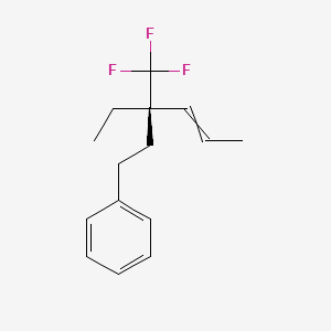molecular formula C15H19F3 B14229545 [(3R)-3-Ethyl-3-(trifluoromethyl)hex-4-en-1-yl]benzene CAS No. 821799-29-5