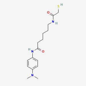 molecular formula C16H25N3O2S B14229547 N-[4-(Dimethylamino)phenyl]-6-(2-sulfanylacetamido)hexanamide CAS No. 828920-12-3