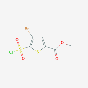 molecular formula C6H4BrClO4S2 B1422959 Methyl 4-bromo-5-(chlorosulfonyl)thiophene-2-carboxylate CAS No. 1306606-67-6