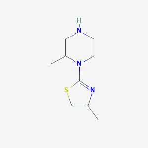 molecular formula C9H15N3S B1422961 2-甲基-1-(4-甲基-1,3-噻唑-2-基)哌嗪 CAS No. 1247455-59-9