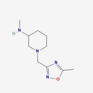 molecular formula C10H18N4O B1422963 N-methyl-1-[(5-methyl-1,2,4-oxadiazol-3-yl)methyl]piperidin-3-amine CAS No. 1247701-90-1