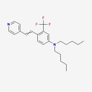 molecular formula C24H31F3N2 B14229633 N,N-Dipentyl-4-[2-(pyridin-4-yl)ethenyl]-3-(trifluoromethyl)aniline CAS No. 823216-31-5