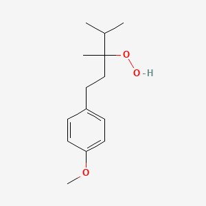 molecular formula C14H22O3 B14229640 Hydroperoxide, 1-[2-(4-methoxyphenyl)ethyl]-1,2-dimethylpropyl CAS No. 830345-71-6