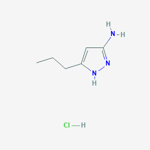 molecular formula C6H12ClN3 B1422965 5-propyl-1H-pyrazol-3-amine hydrochloride CAS No. 1301738-66-8