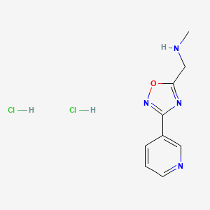 molecular formula C9H12Cl2N4O B1422967 Methyl({[3-(pyridin-3-yl)-1,2,4-oxadiazol-5-yl]methyl})amine dihydrochloride CAS No. 1311315-17-9