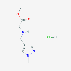molecular formula C8H14ClN3O2 B1422968 methyl 2-{[(1-methyl-1H-pyrazol-4-yl)methyl]amino}acetate hydrochloride CAS No. 1311317-86-8