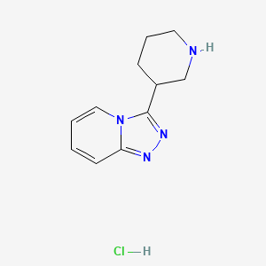 molecular formula C11H15ClN4 B1422969 3-{[1,2,4]Triazolo[4,3-a]pyridin-3-yl}piperidine hydrochloride CAS No. 1281695-27-9