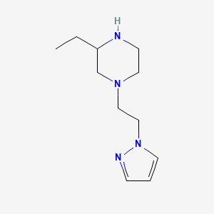 molecular formula C11H20N4 B1422972 3-ethyl-1-[2-(1H-pyrazol-1-yl)ethyl]piperazine CAS No. 1334146-93-8