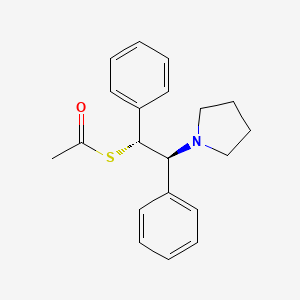 molecular formula C20H23NOS B14229720 S-[(1R,2S)-1,2-Diphenyl-2-(pyrrolidin-1-yl)ethyl] ethanethioate CAS No. 571148-37-3
