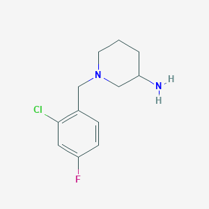 molecular formula C12H16ClFN2 B1422975 1-[(2-Chloro-4-fluorophenyl)methyl]piperidin-3-amine CAS No. 1247574-31-7