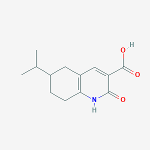 molecular formula C13H17NO3 B1422976 2-Oxo-6-(propan-2-yl)-1,2,5,6,7,8-hexahydroquinoline-3-carboxylic acid CAS No. 1267216-40-9